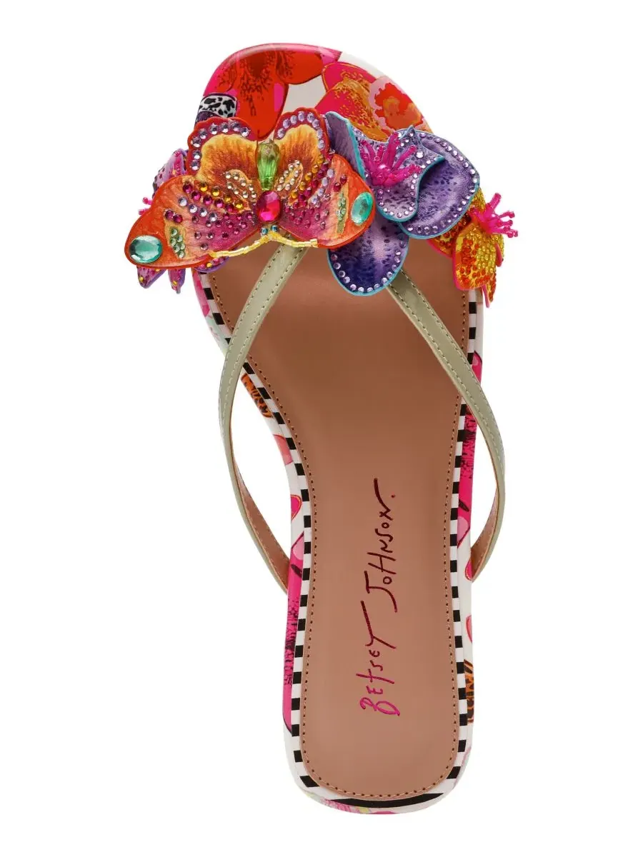 Женские сандалии-балетки Nicolle Flower Betsey Johnson — изображение 4 из 5, белый мульти