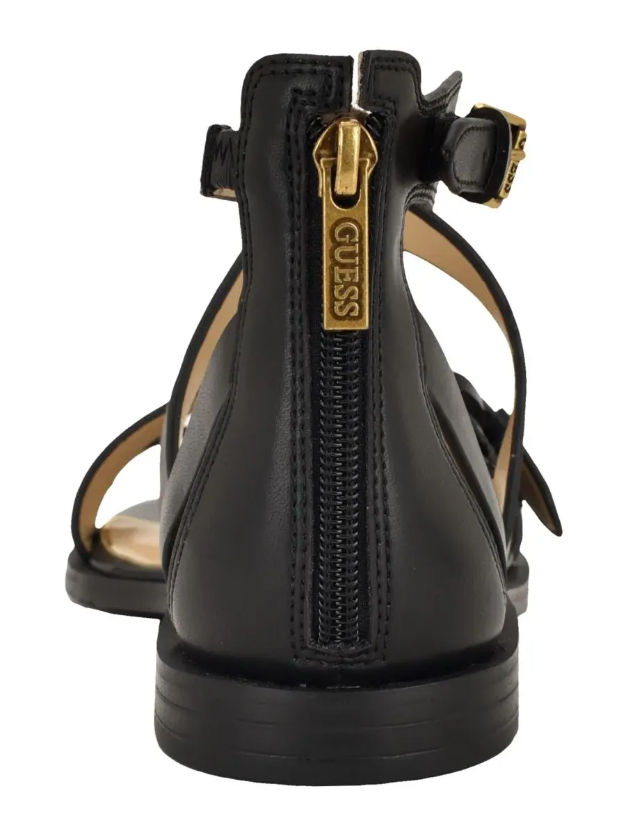 Женские сандалии-гладиаторы Yaris с ремешками и пряжками GUESS — изображение 3 из 5, черный