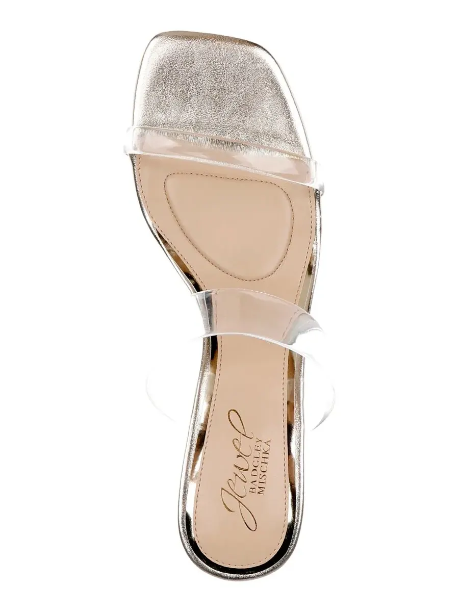 Женские сандалии-слипоны Philippa Jewel Badgley Mischka — изображение 4 из 5, прозрачный/золотистый