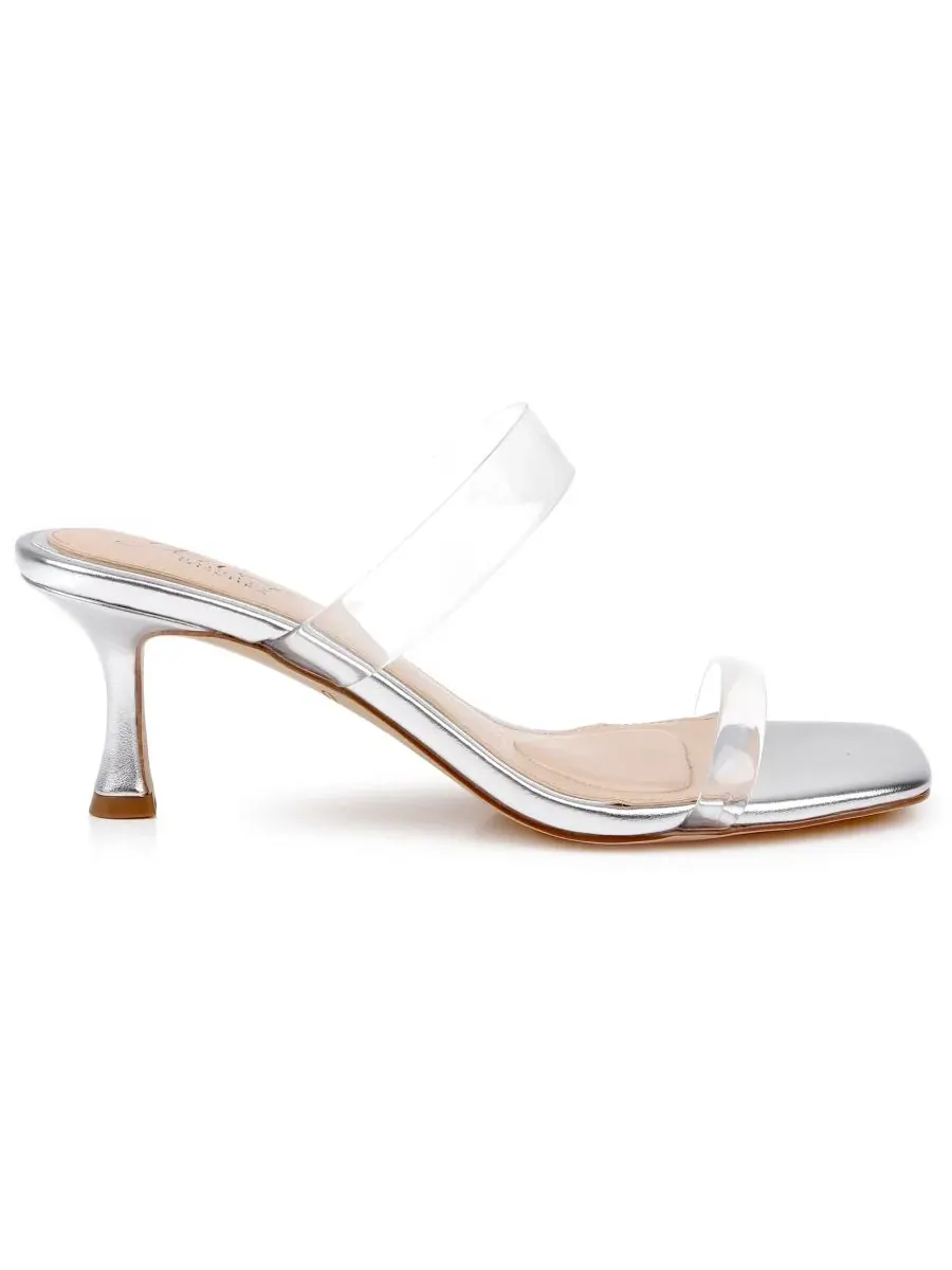 Женские сандалии-слипоны Philippa Jewel Badgley Mischka — изображение 2 из 5, прозрачный/серебристый