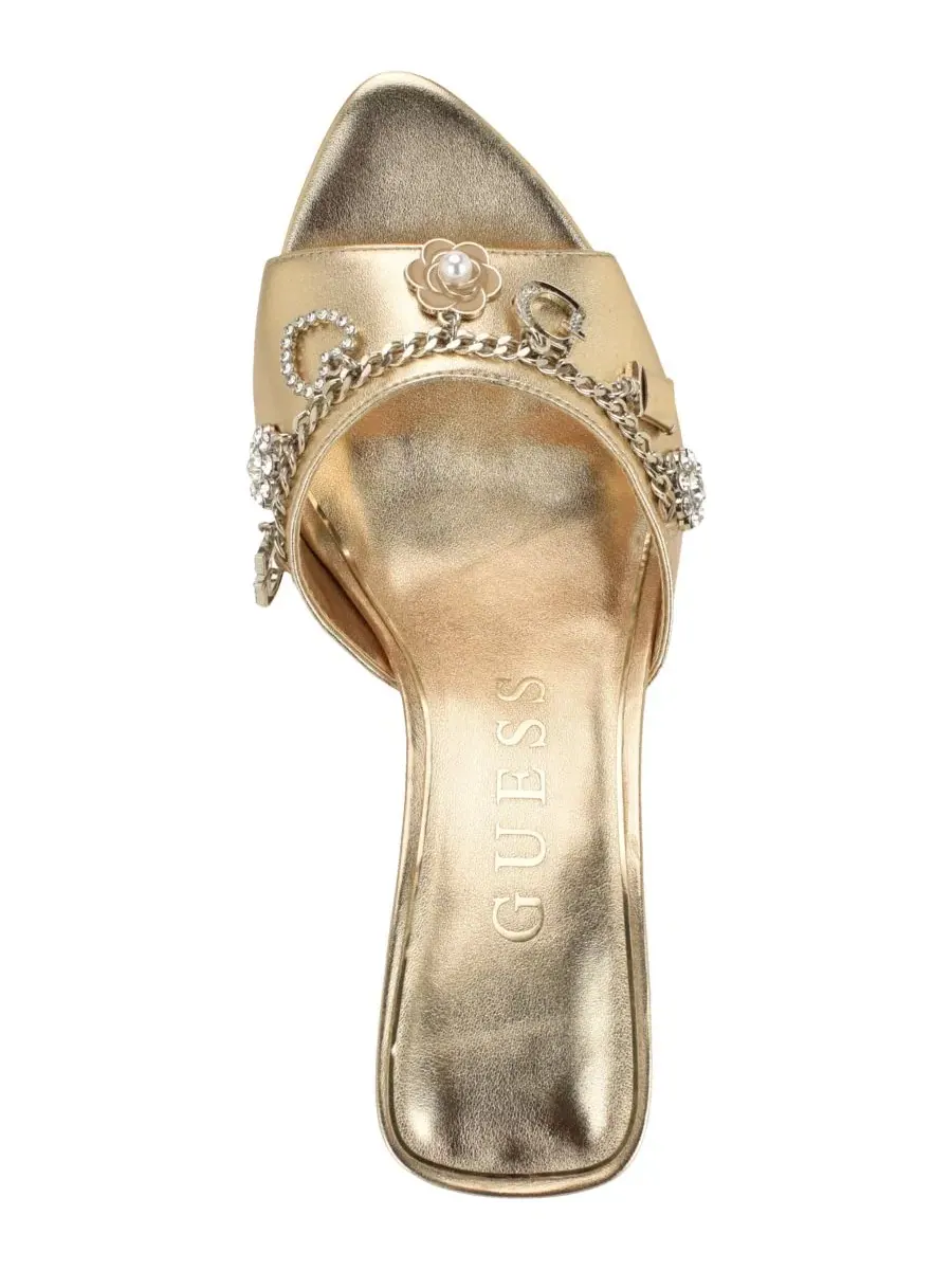 Женские сандалии-шпильки Vanesy Charmed без шнурков GUESS — изображение 4 из 5, золото
