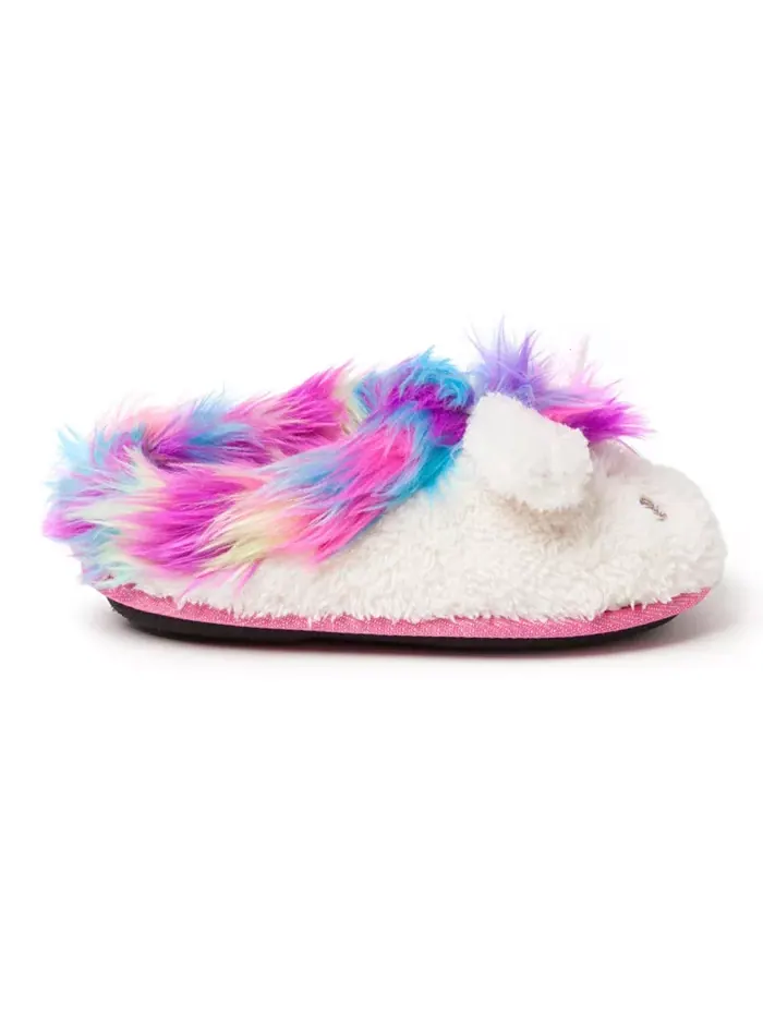 Детские тапочки Peyton Novelty Unicorn Fuzzy Dearfoams — изображение 2 из 5, розовый