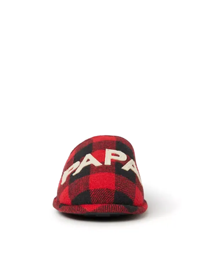 Мужские домашние тапочки-клоги Papa Bear в клетку Buffalo Dearfoams — изображение 5 из 5, красный