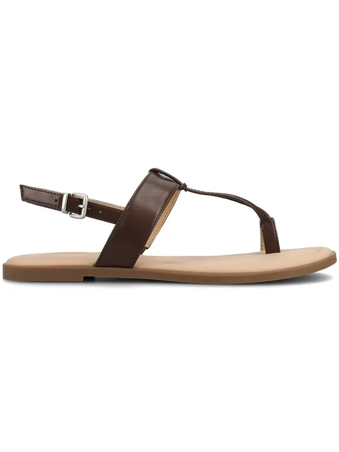 Женские плоские сандалии Gerra T Strap с кольцом на пальце Journee Collection — изображение 2 из 5, коричневый