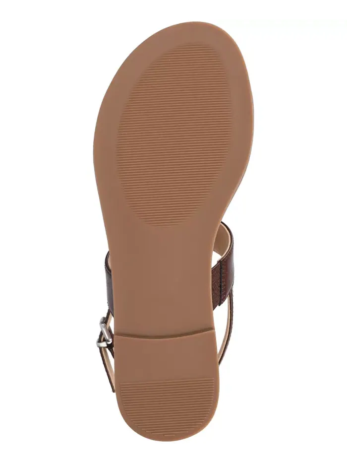 Женские плоские сандалии Gerra T Strap с кольцом на пальце Journee Collection — изображение 5 из 5, коричневый
