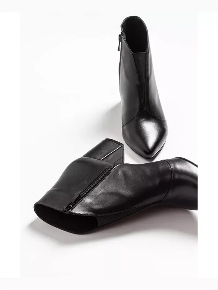 Finda Кожаные Ботинки на Блочном Каблуке (Женские) Forever & Always Shoes — изображение 2 из 9, черный