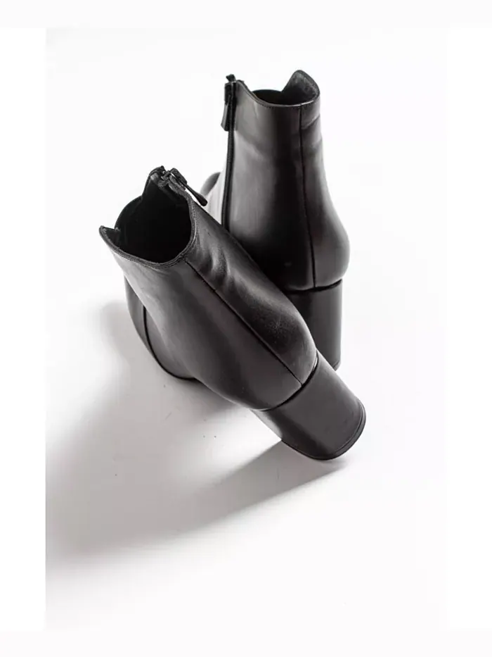 Finda Кожаные Ботинки на Блочном Каблуке (Женские) Forever & Always Shoes — изображение 4 из 9, черный