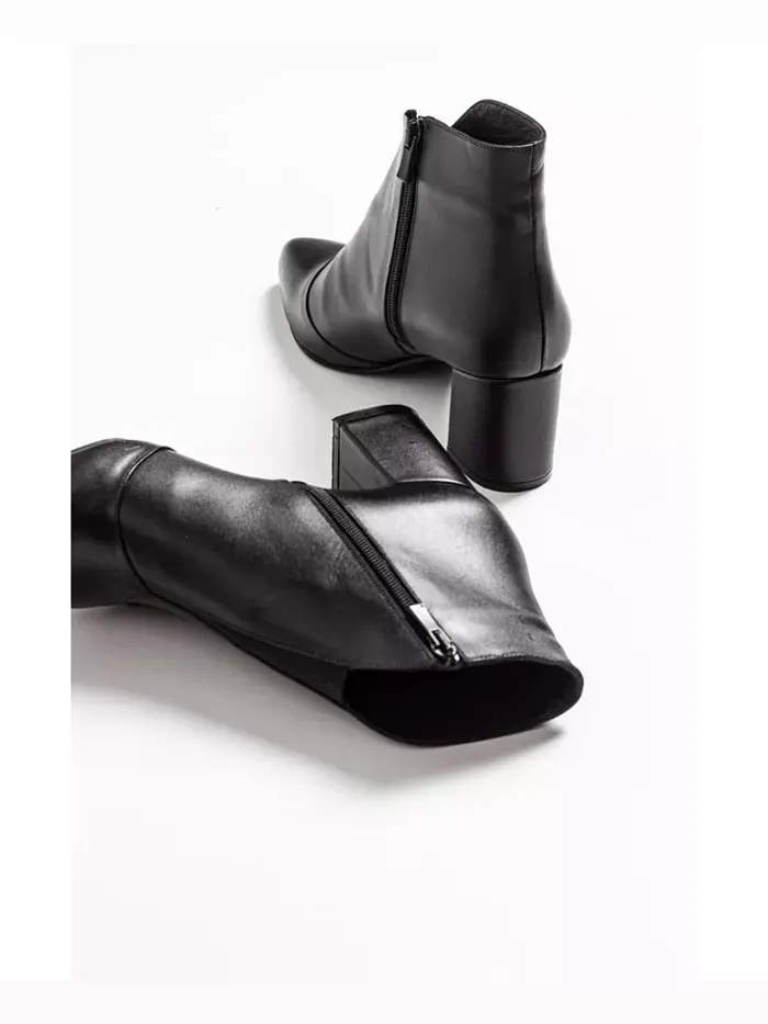 Finda Кожаные Ботинки на Блочном Каблуке (Женские) Forever & Always Shoes — изображение 5 из 9, черный