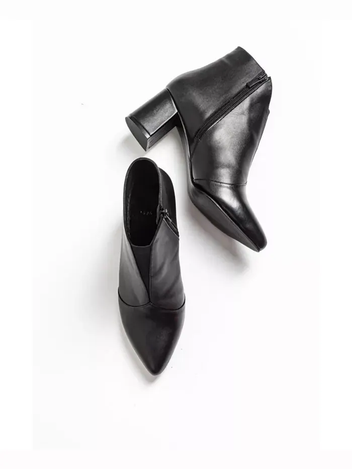 Finda Кожаные Ботинки на Блочном Каблуке (Женские) Forever & Always Shoes — изображение 8 из 9, черный