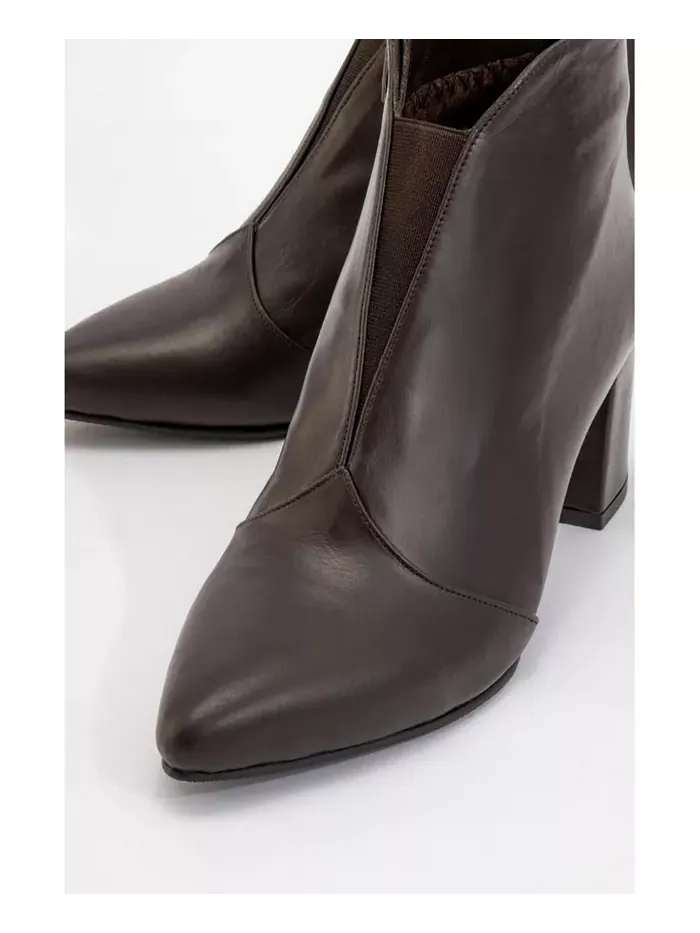 Finda Кожаные Ботинки на Блочном Каблуке (Женские) Forever & Always Shoes — изображение 3 из 3, коричневый