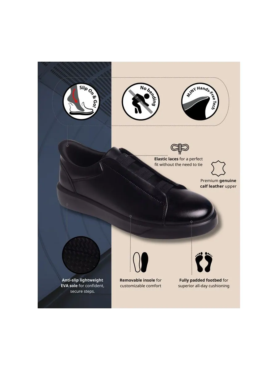 Мужские легкие кроссовки Allen St Hands-Free Slip On Technology Marc Joseph New York — изображение 2 из 6, черный/черный