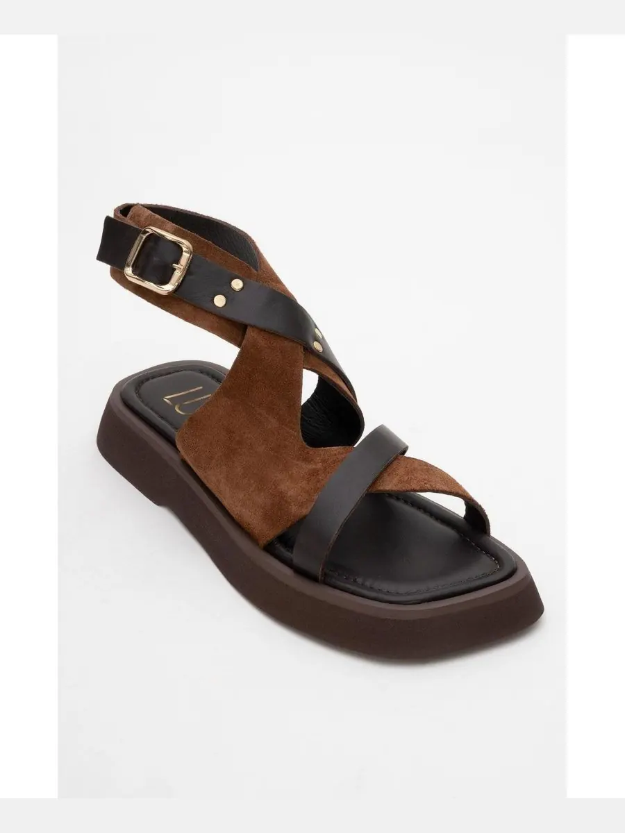 Сандалии Minnea из замшевой кожи (женские) Forever & Always Shoes — изображение 1 из 6, коричневый