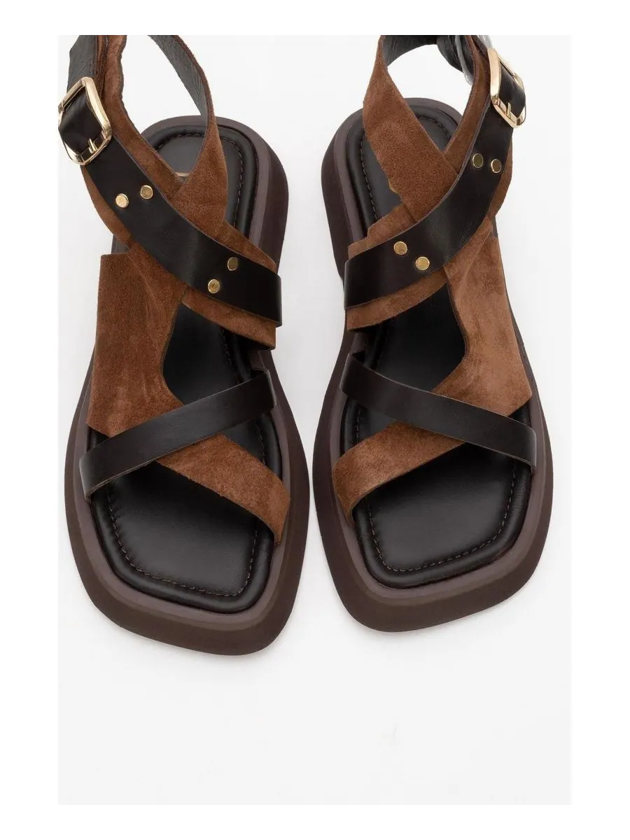 Сандалии Minnea из замшевой кожи (женские) Forever & Always Shoes — изображение 2 из 6, коричневый