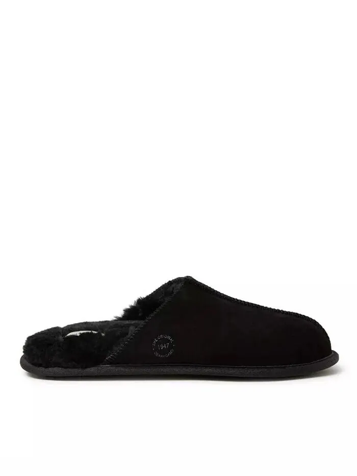 Мужские домашние тапочки Bradford Genuine Suede Scuff Dearfoams — изображение 2 из 8, черный
