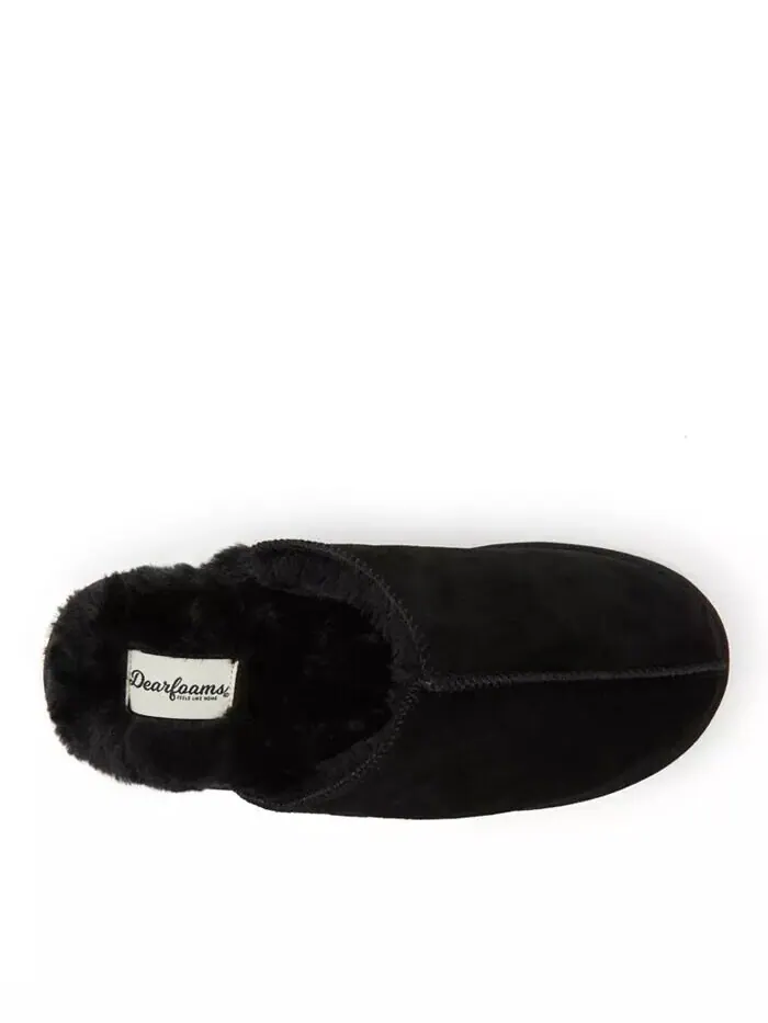 Мужские домашние тапочки Bradford Genuine Suede Scuff Dearfoams — изображение 3 из 8, черный