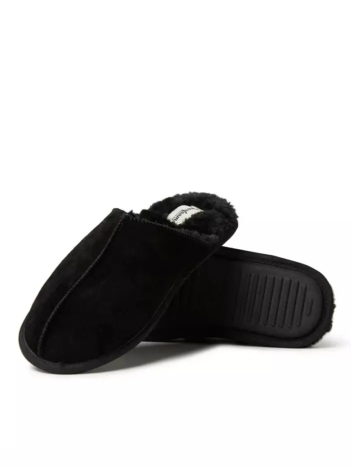 Мужские домашние тапочки Bradford Genuine Suede Scuff Dearfoams — изображение 4 из 8, черный