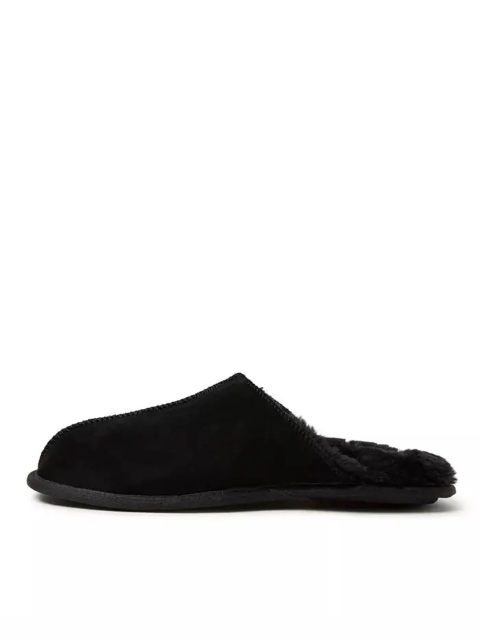 Мужские домашние тапочки Bradford Genuine Suede Scuff Dearfoams — изображение 5 из 8, черный