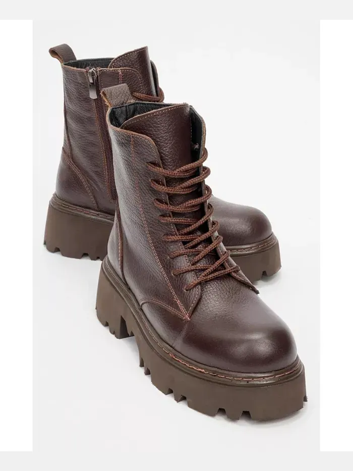 Кожаные ботинки Tina до щиколотки (женские) Forever & Always Shoes — изображение 1 из 3, коричневый