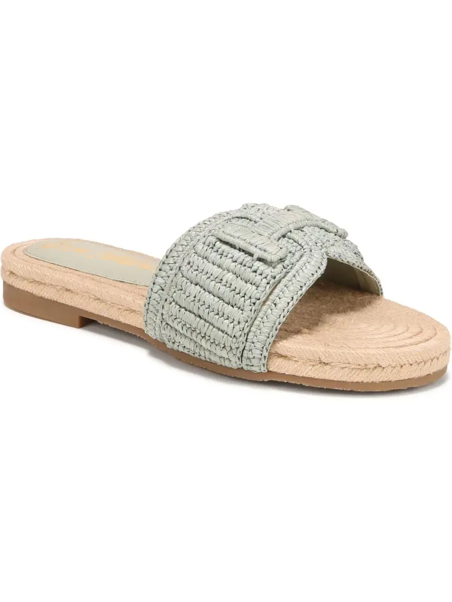 Сандалии-слайды с фактурой рафии Miya Slide Sandal Sam Edelman — изображение 1 из 5, голубой