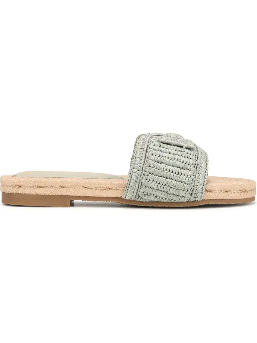Сандалии-слайды с фактурой рафии Miya Slide Sandal Sam Edelman — изображение 2 из 5, голубой