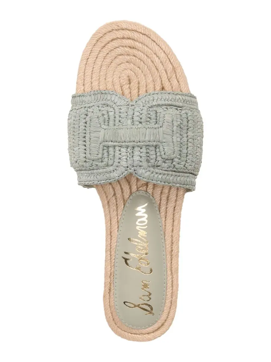 Сандалии-слайды с фактурой рафии Miya Slide Sandal Sam Edelman — изображение 4 из 5, голубой