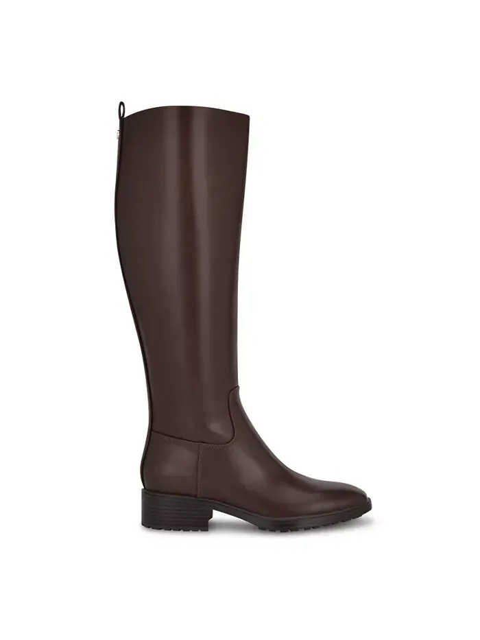 Женские сапоги Barile на высоком каблуке с квадратным носком Nine West — изображение 2 из 5, коричневый