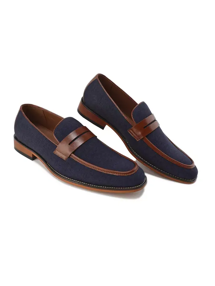 Мокасины Moc Toe Penny Slip On Gino Vitale — изображение 2 из 3, синий