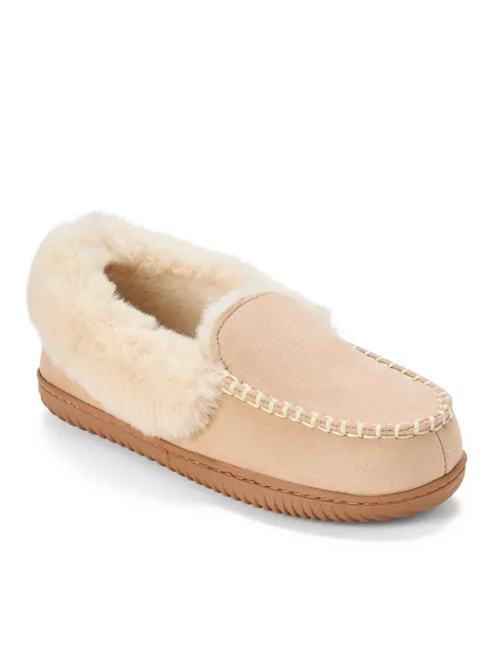Женские мокасины-тапочки Ryland Cabin Dearfoams — изображение 1 из 5, бежевый/бежевый