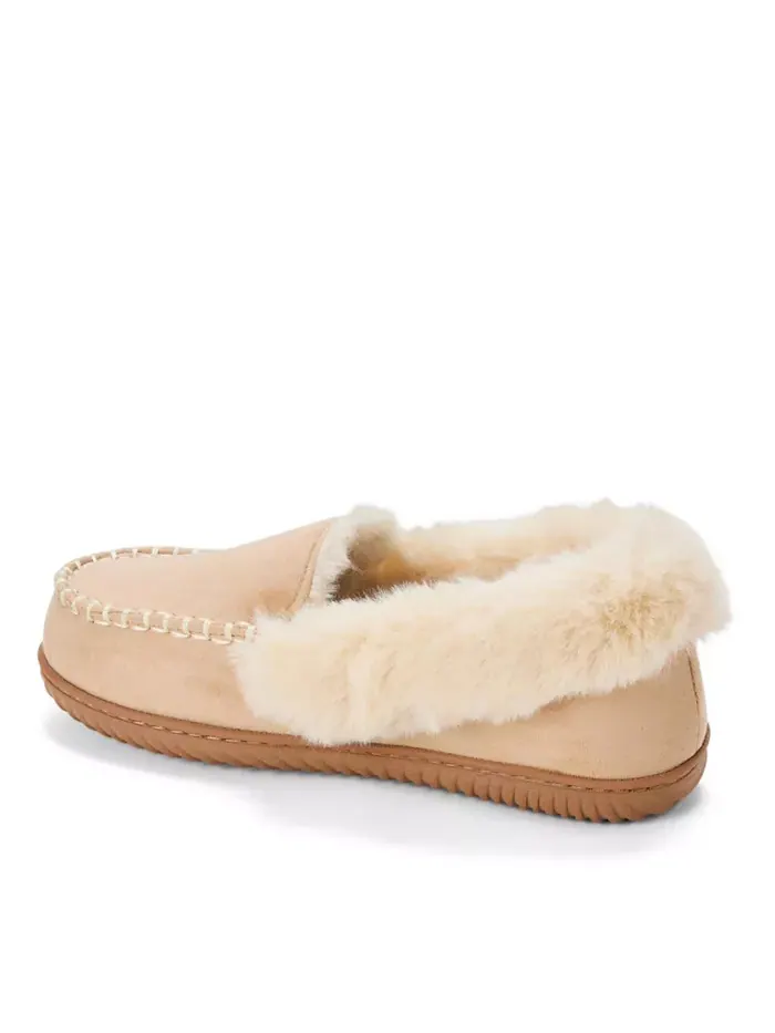 Женские мокасины-тапочки Ryland Cabin Dearfoams — изображение 2 из 5, бежевый/бежевый