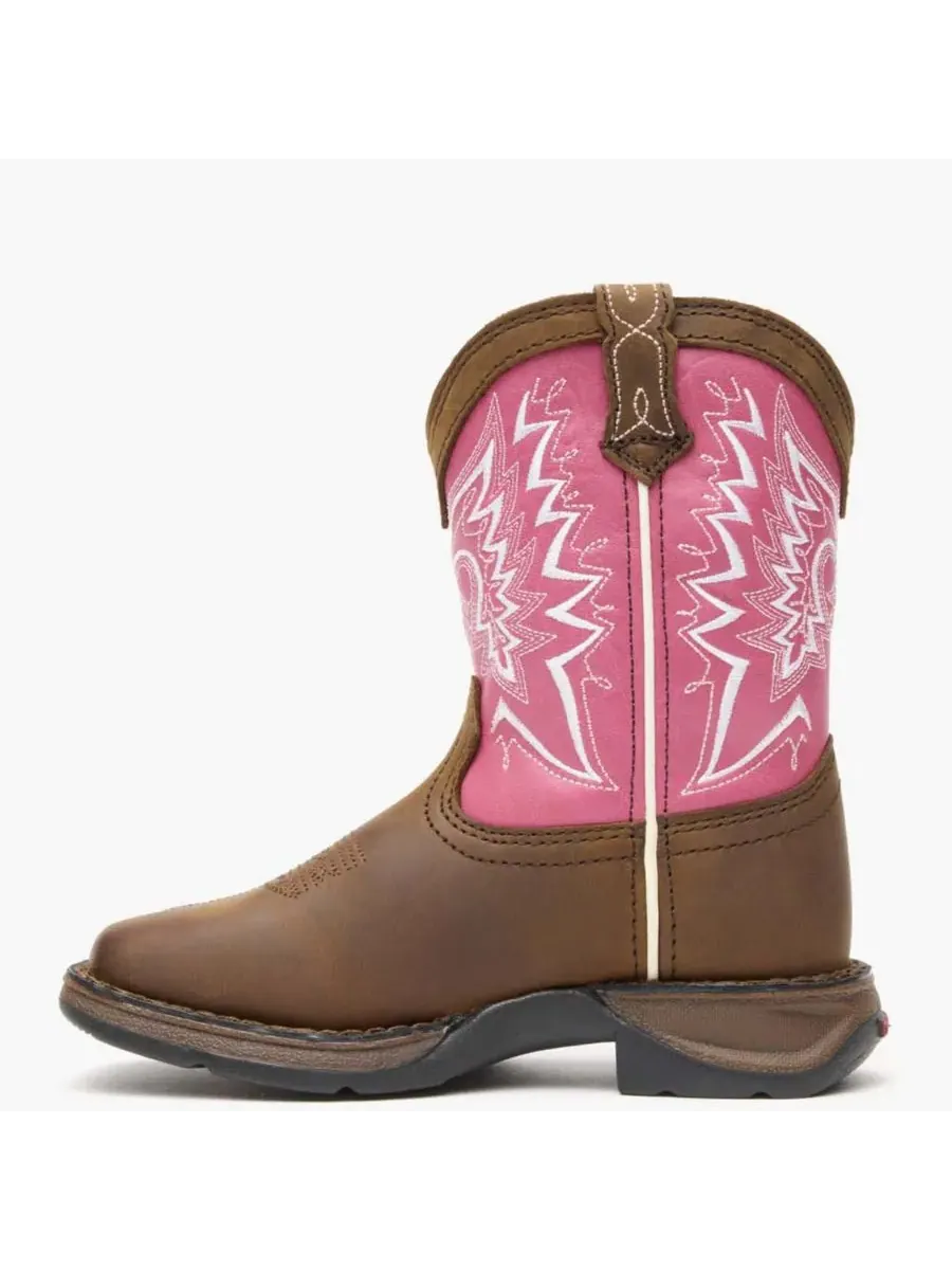 Kids LIL' Let Love Fly Western Boot Durango — изображение 5 из 7, коричневый розовый