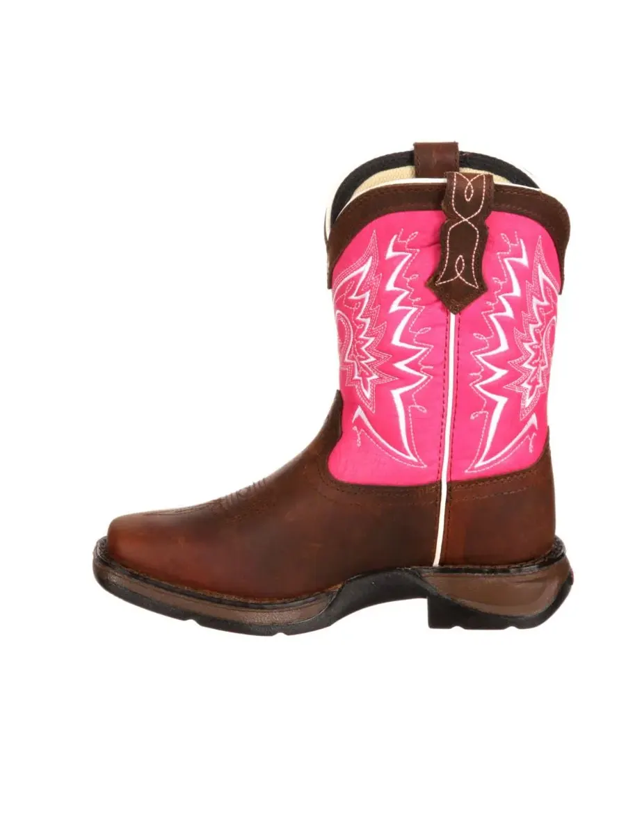 Kids LIL' Let Love Fly Western Boot Durango — изображение 7 из 7, коричневый розовый