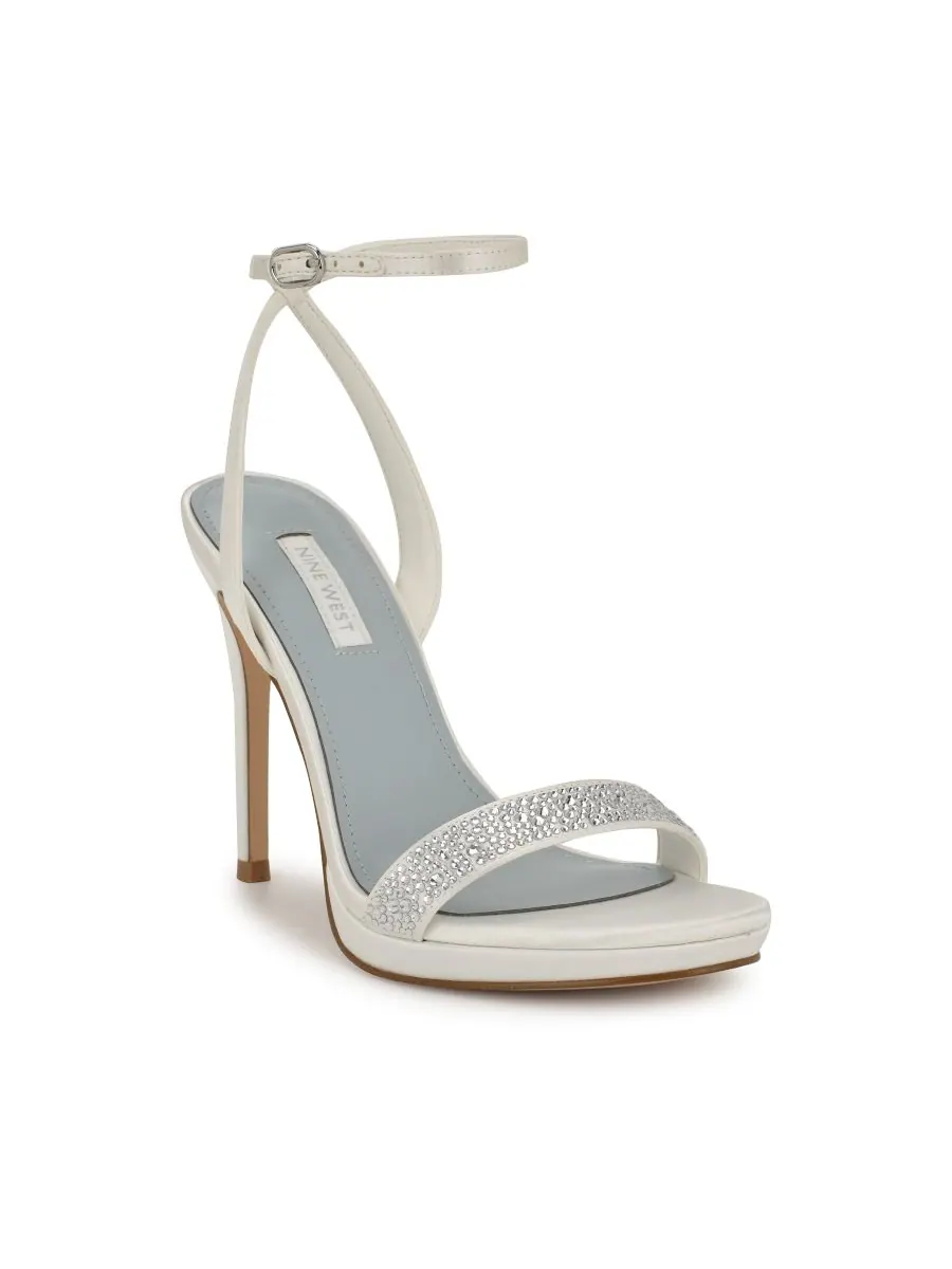 Женские свадебные атласные босоножки на высоком каблуке Loola Bridal Nine West — изображение 1 из 4, белый