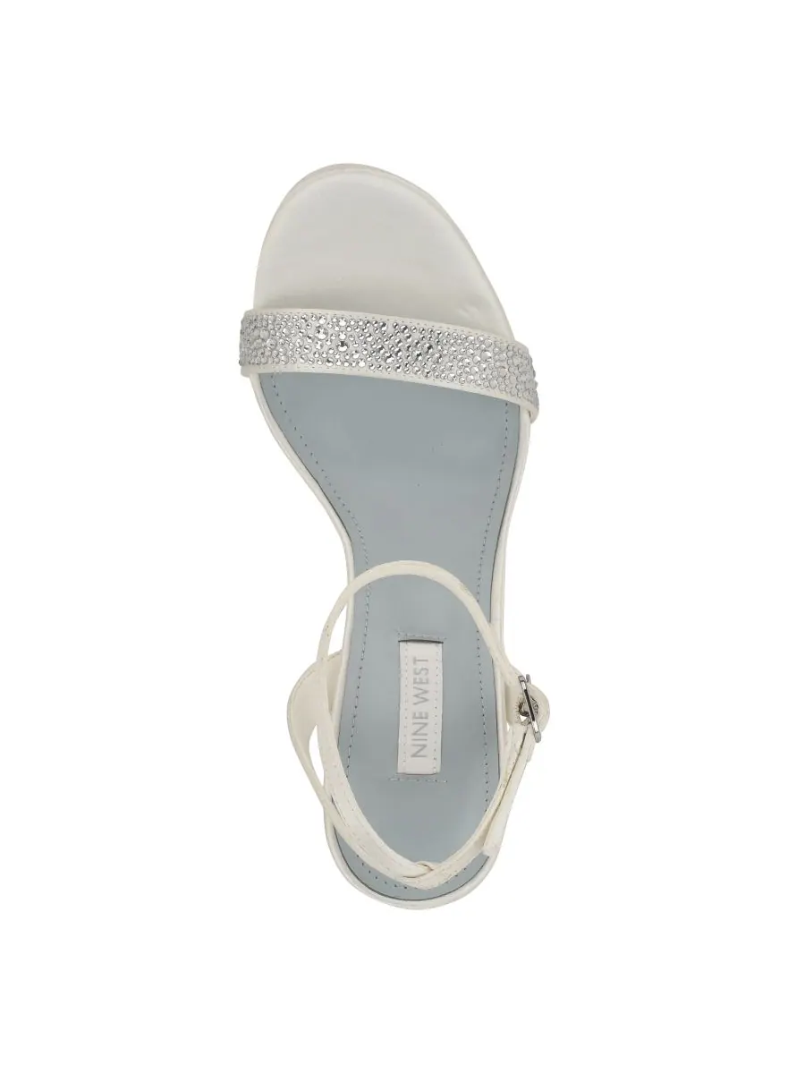 Женские свадебные атласные босоножки на высоком каблуке Loola Bridal Nine West — изображение 4 из 4, белый