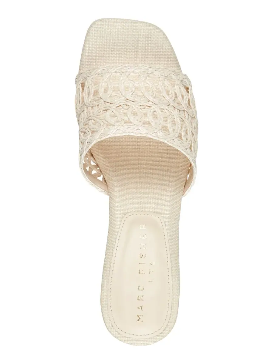 Женские сандалии Follie с плетеным верхом на массивном каблуке Marc Fisher LTD — изображение 4 из 5, бежевый
