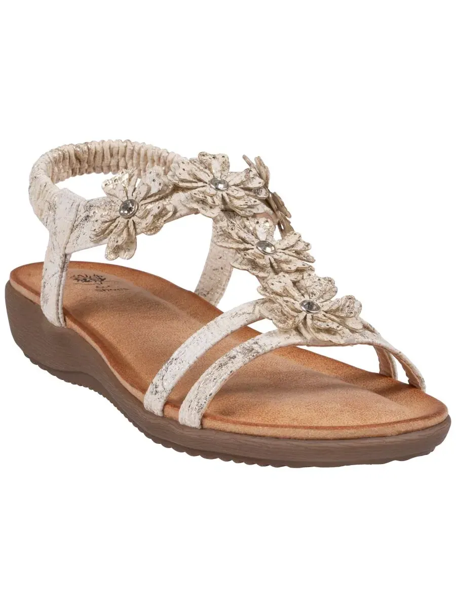 Женские сандалии на плоской подошве с цветочным узором «Лилия» GC Shoes — изображение 1 из 5, прозрачный
