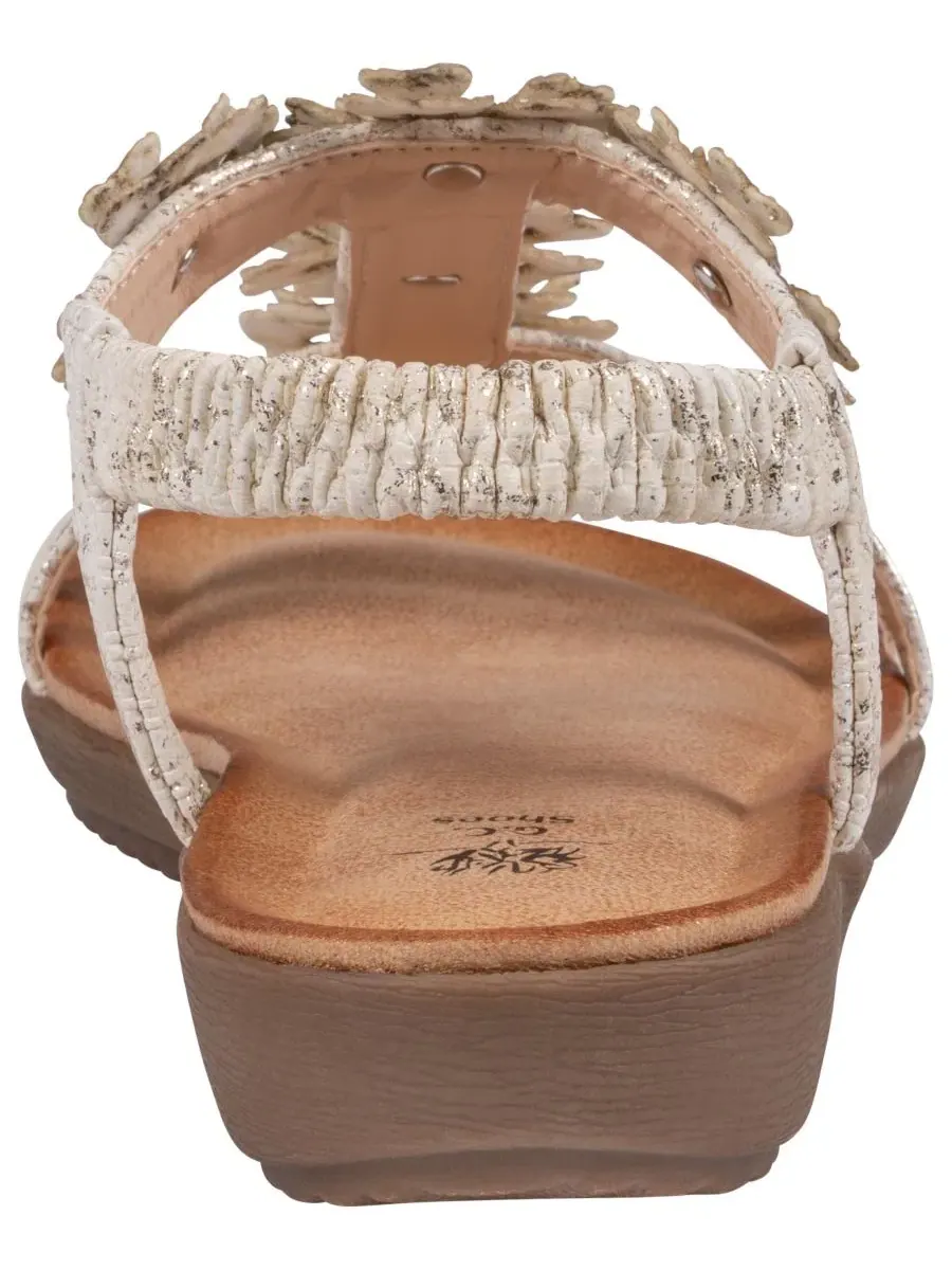 Женские сандалии на плоской подошве с цветочным узором «Лилия» GC Shoes — изображение 3 из 5, прозрачный