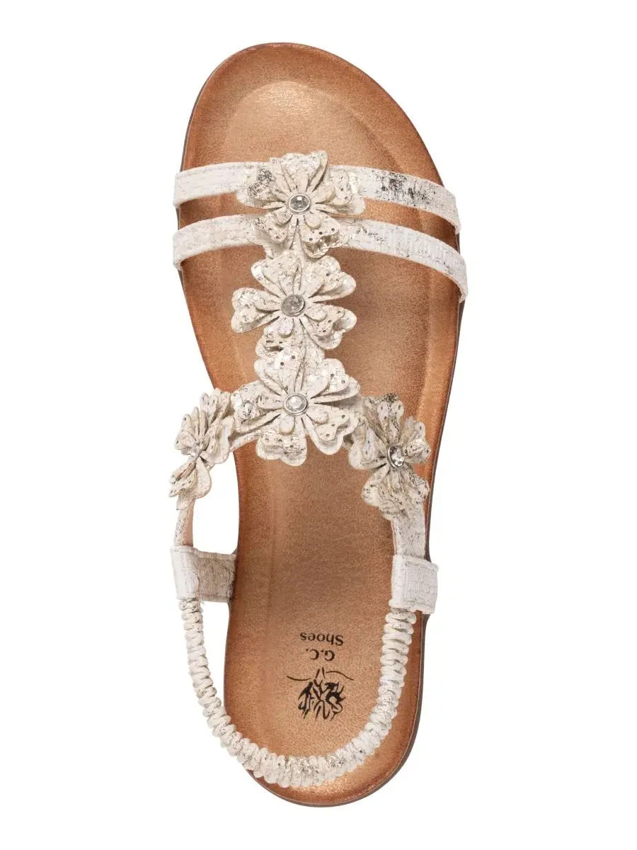Женские сандалии на плоской подошве с цветочным узором «Лилия» GC Shoes — изображение 4 из 5, прозрачный