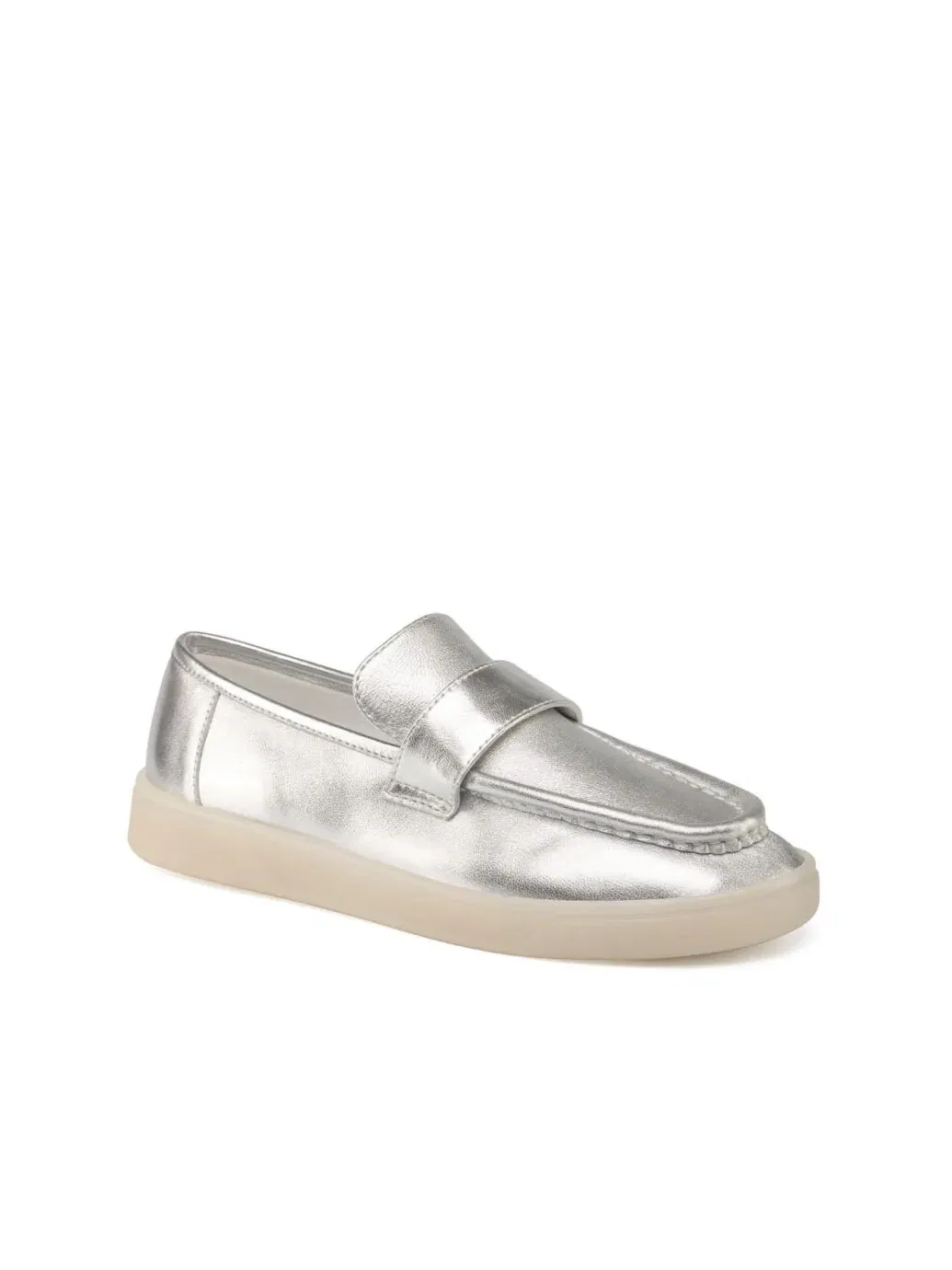 Женские лоферы из замши Heath Leather JSlides — изображение 1 из 3, серебряный