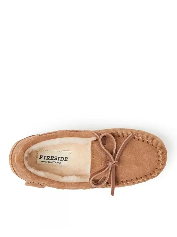 Тапочки-мокасины из натуральной овчины Dearfoams Little Girls Fireside By Parke — изображение 3 из 4, орех