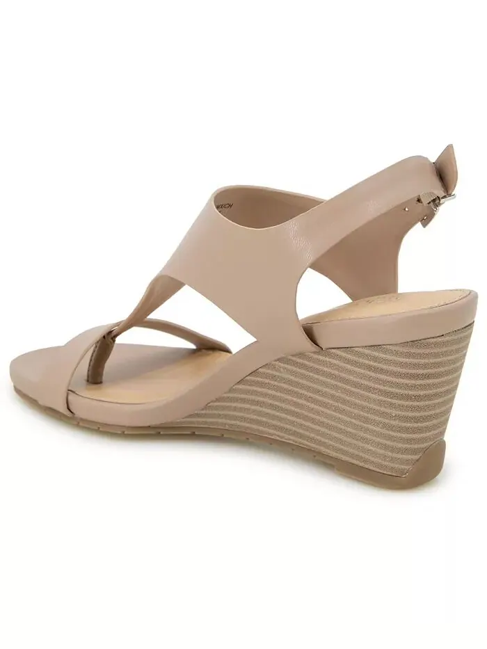Женские босоножки Greatly Thong Almond Toe на танкетке Kenneth Cole Reaction — изображение 3 из 8, чай