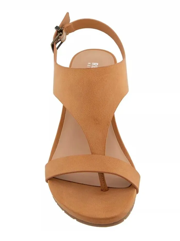 Женские босоножки Greatly Thong Almond Toe на танкетке Kenneth Cole Reaction — изображение 6 из 8, верблюжий