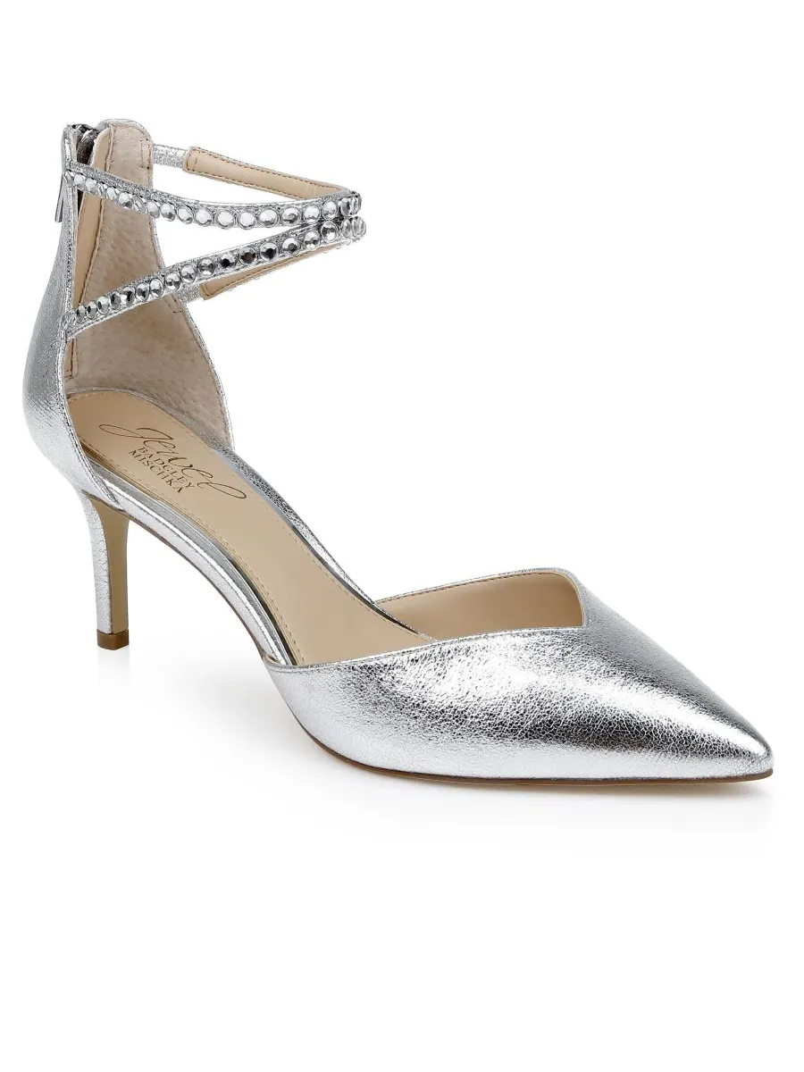 Женские вечерние туфли Emmi Jewel Badgley Mischka — изображение 1 из 6, серебристый металлик