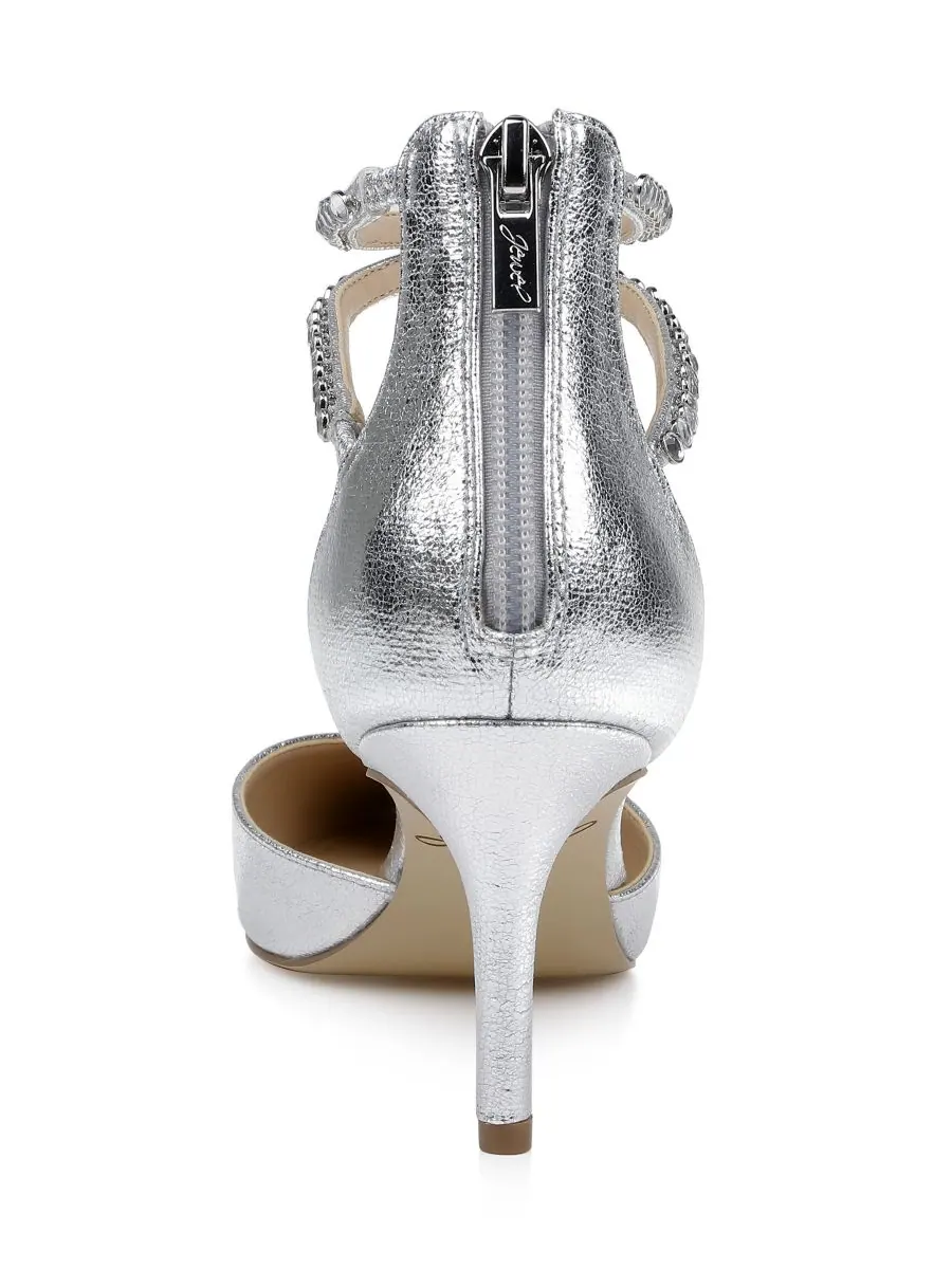 Женские вечерние туфли Emmi Jewel Badgley Mischka — изображение 4 из 6, серебристый металлик