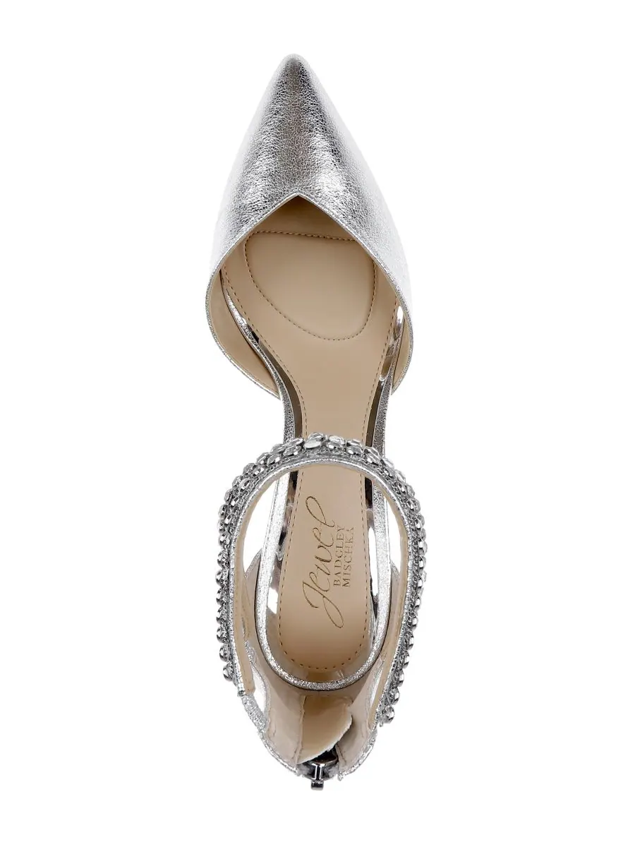 Женские вечерние туфли Emmi Jewel Badgley Mischka — изображение 5 из 6, серебристый металлик