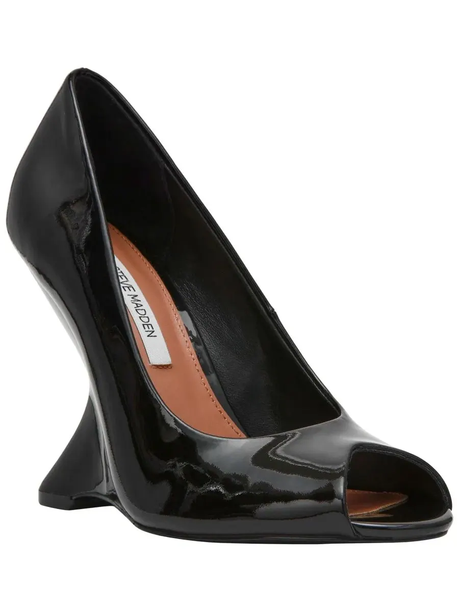 Туфли-лодочки Steve Madden Palmetto High Peep Sculpted Wedge — изображение 1 из 6, черный