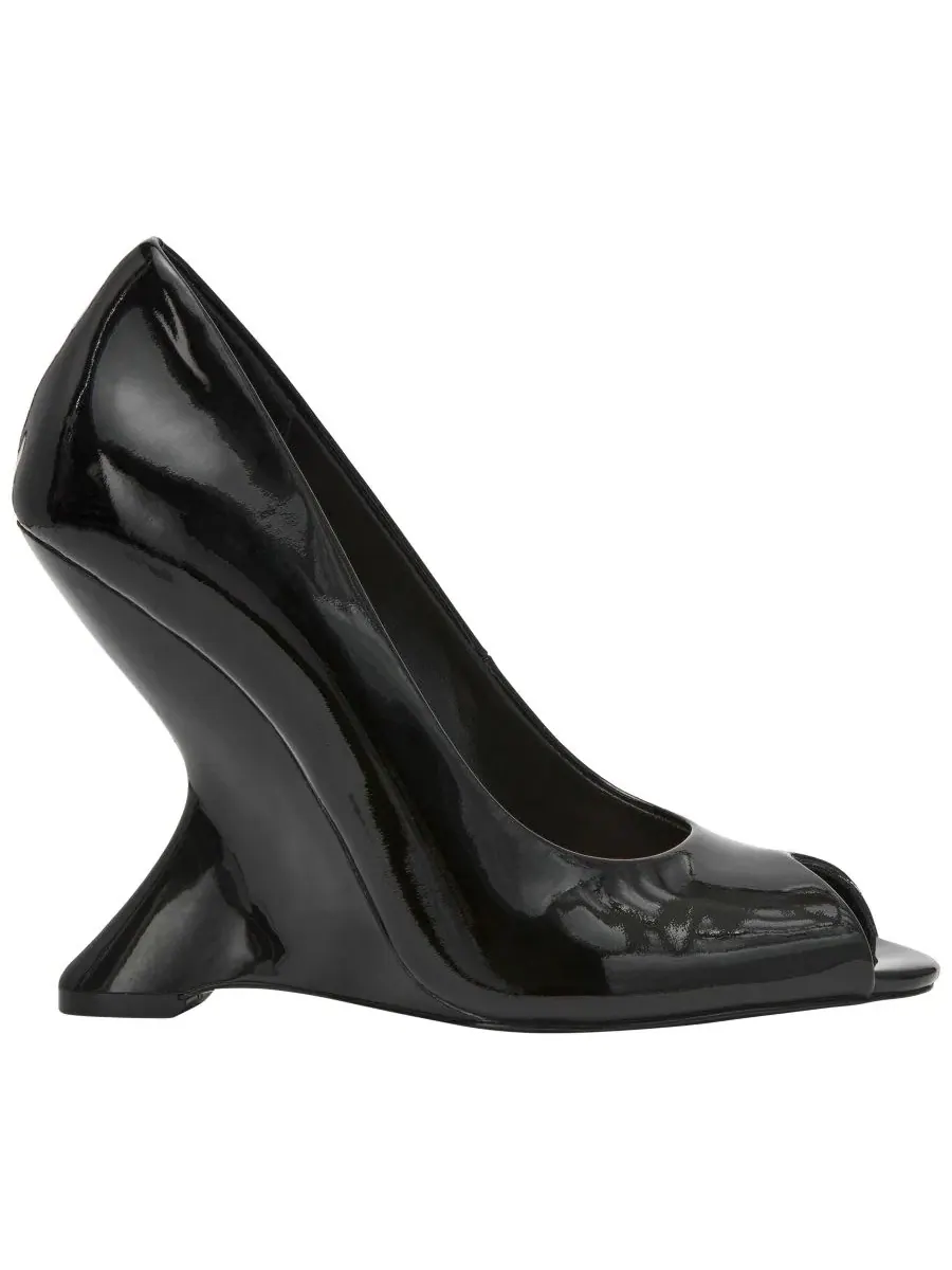 Туфли-лодочки Steve Madden Palmetto High Peep Sculpted Wedge — изображение 2 из 6, черный