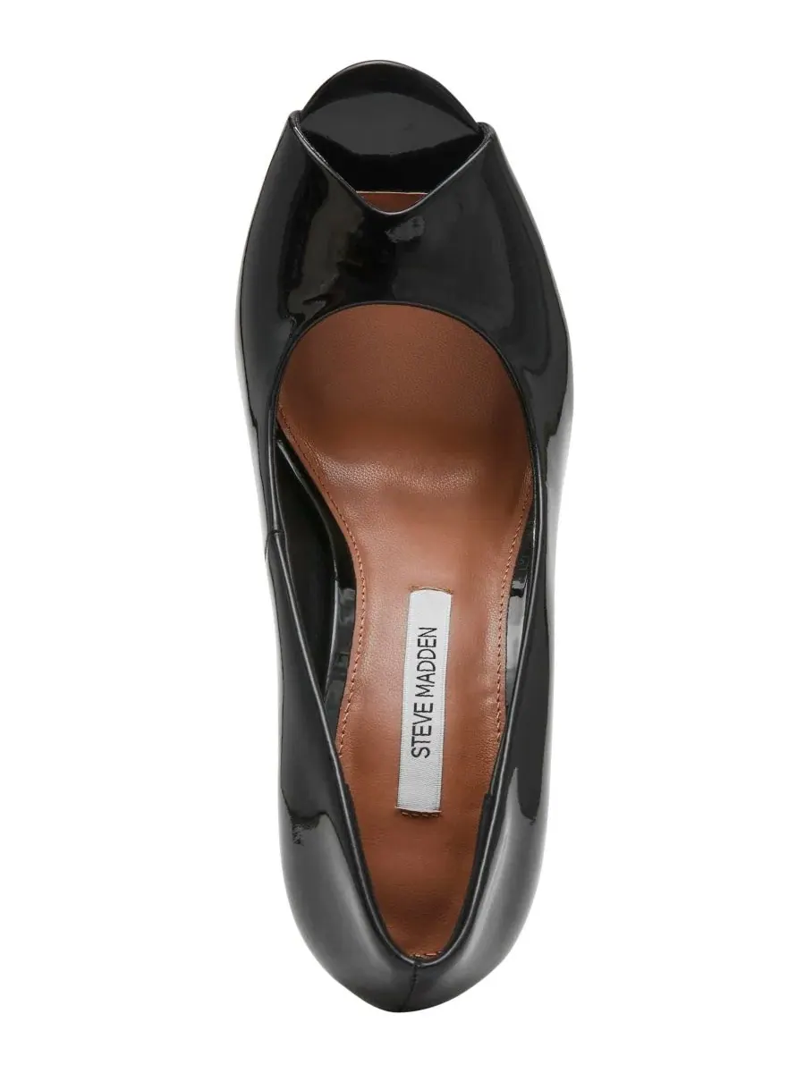 Туфли-лодочки Steve Madden Palmetto High Peep Sculpted Wedge — изображение 4 из 6, черный