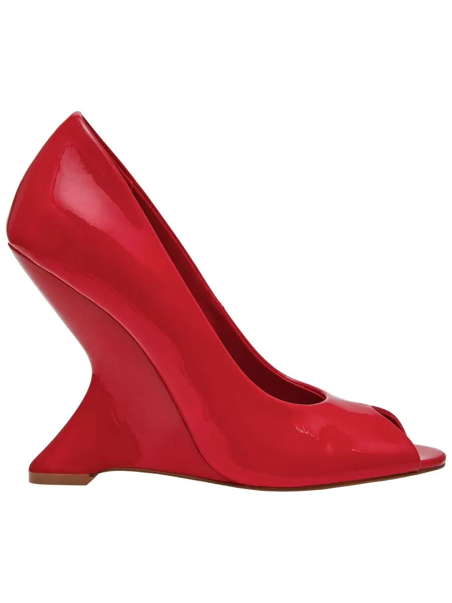Туфли-лодочки Steve Madden Palmetto High Peep Sculpted Wedge — изображение 2 из 6, красный