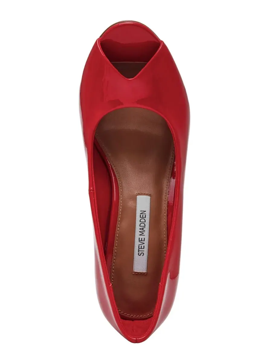 Туфли-лодочки Steve Madden Palmetto High Peep Sculpted Wedge — изображение 4 из 6, красный