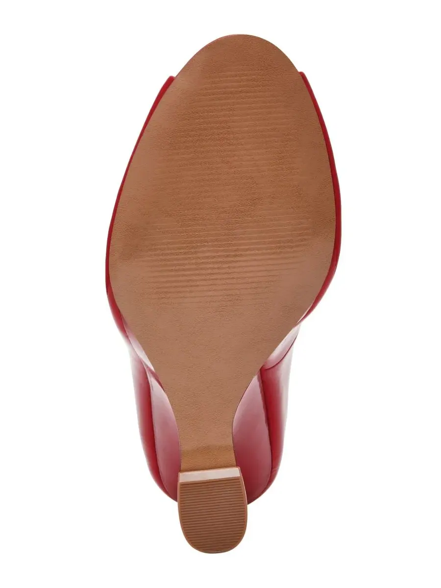 Туфли-лодочки Steve Madden Palmetto High Peep Sculpted Wedge — изображение 5 из 6, красный